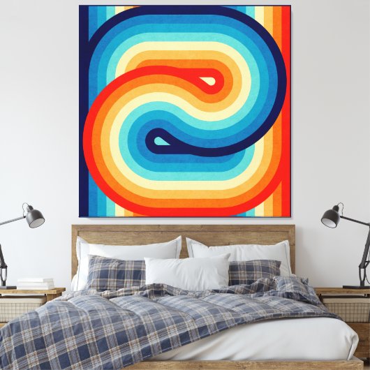 70s Double Wave Canvas Afdruk (Insitu (Slaapkamer))