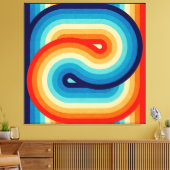 70s Double Wave Canvas Afdruk (Insitu (Woonkamer))