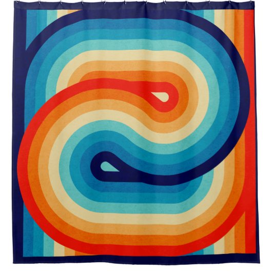 70s Double Wave Douchegordijn (Voorkant)