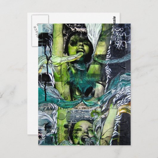 70s-douche briefkaart (Voorkant / Achterkant)