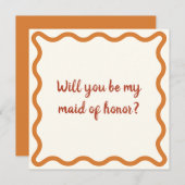 70s Esthetic Word jij mijn bruidsmeisje? voorstel Kaart (Voorkant / Achterkant)
