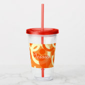 70s esthetische Oranje werveling Acryl Drinkbeker (Voorkant)