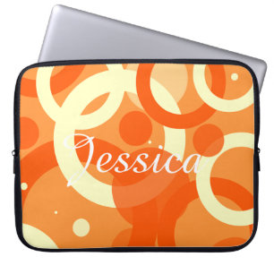 70s esthetische Oranje werveling Laptop Sleeve