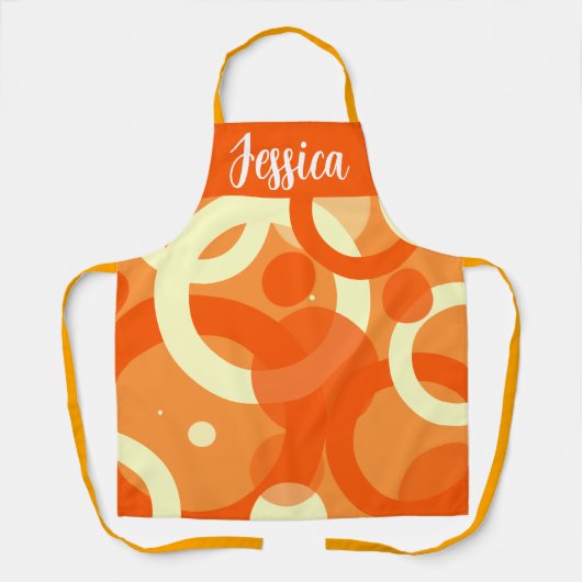 70s esthetische Oranje werveling Schort (Voorkant)