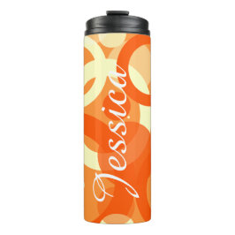 70s esthetische Oranje werveling Thermosbeker