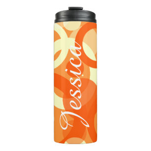70s esthetische Oranje werveling Thermosbeker