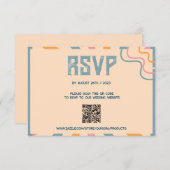 70s Floral RSVP Card met QR code (Voorkant / Achterkant)
