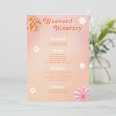 70's Flower Power Disco Bachelorette Reisplan Kaart (Staand voorkant)