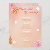 70's Flower Power Disco Bachelorette Reisplan Kaart (Voorkant / Achterkant)