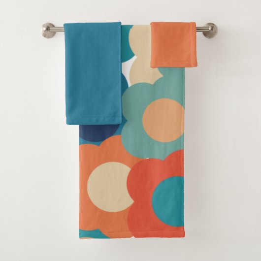 70s Flowers Bath Towel Set Bad Handdoek (Insitu)