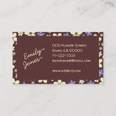 70s Flowers Handmade By Name Brown Boho Style Scha Visitekaartje (Achterkant)