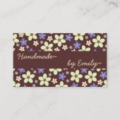 70s Flowers Handmade By Name Brown Boho Style Scha Visitekaartje (Voorkant)