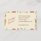 70s Flowers Handmade By Name Brown Boho Style Scha Visitekaartje (Achterkant)