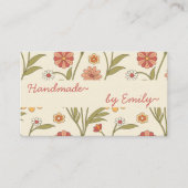 70s Flowers Handmade By Name Brown Boho Style Scha Visitekaartje (Voorkant)