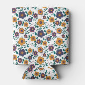 70's Folk Art Ditzy Retro Daisy in Jewel Tones Blikjeskoeler (Achterkant)