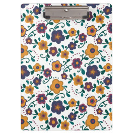 70's Folk Art Ditzy Retro Daisy in Jewel Tones Klembord