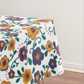 70's Folk Art Ditzy Retro Daisy in Jewel Tones Tafelkleed (Voorbeeld)