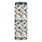 70's Folk Art Ditzy Retro Daisy in Jewel Tones Thermosbeker (Achterkant)