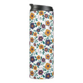 70's Folk Art Ditzy Retro Daisy in Jewel Tones Thermosbeker (Geroteerd rechts)