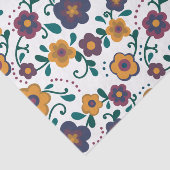 70's Folk Art Ditzy Retro Daisy in Jewel Tones Tissuepapier (Detail)