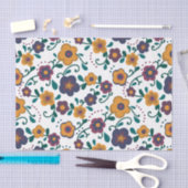 70's Folk Art Ditzy Retro Daisy in Jewel Tones Tissuepapier (Craft)