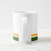 70s Forest Green Yellow Racing Stripes op wit Grote Koffiekop (Achterkant)