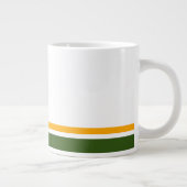 70s Forest Green Yellow Racing Stripes op wit Grote Koffiekop (Rechts)