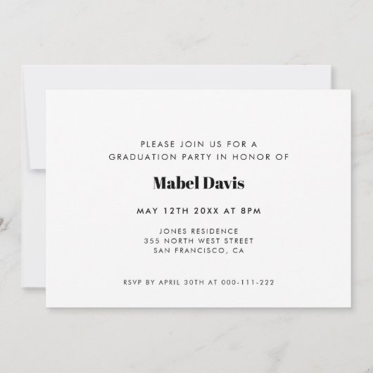  70s Foto afstuderen Aankondiging (Achterkant)