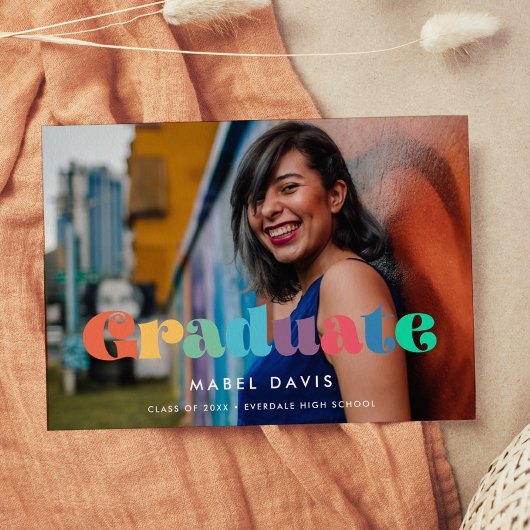  70s Foto afstuderen Aankondiging