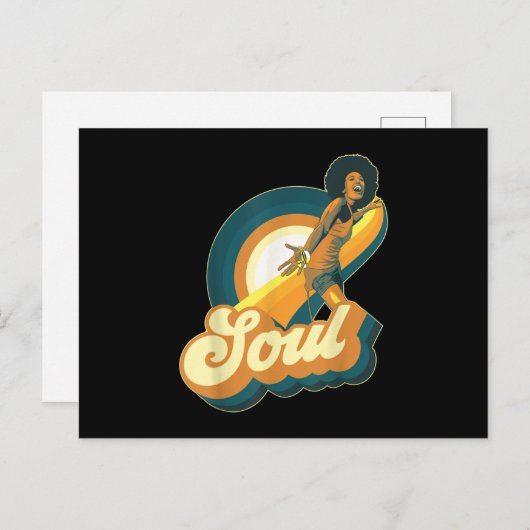 70s Funk Afro Disco Soul Aankondigingskaart (Voorkant / Achterkant)