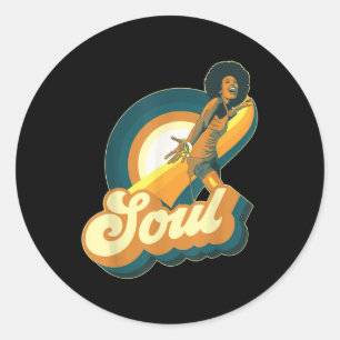 70s Funk Afro Disco Soul Ronde Sticker