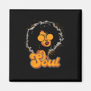 70s Funk Afro Vrouwen Soul Retro Style Zwart Magneet