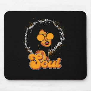 70s Funk Afro Vrouwen Soul Retro Style Zwart Muismat