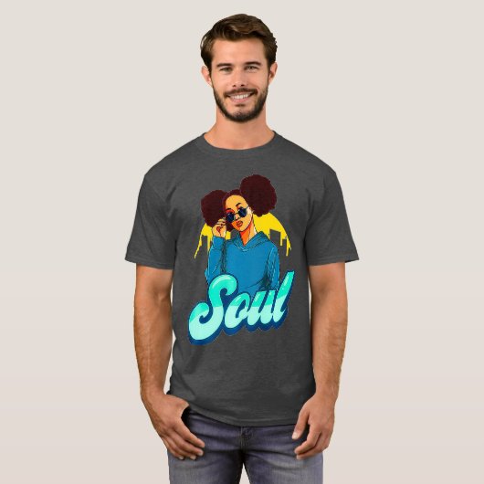 70S Funk Soul Shirt  Disco Retro Afro (Voorkant volledig)