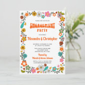 70's geïnspireerd Funky flower power Verloving Kaart (Staand voorkant)