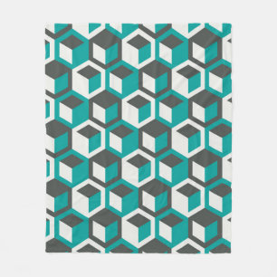 70s geïnspireerde abstracte retro geometrische naa fleece deken