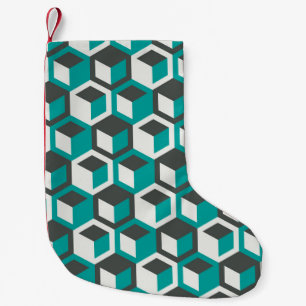 70s geïnspireerde abstracte retro geometrische naa kleine kerstsok