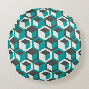 70s geïnspireerde abstracte retro geometrische naa rond kussen
