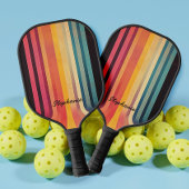 70s geïnspireerde Abstracte strepen Pickleball Paddle
