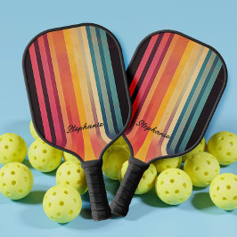 70s geïnspireerde Abstracte strepen Pickleball Paddle
