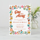 70's geïnspireerde bloederige repetitie binnenuitn kaart (Staand voorkant)