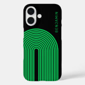 70s geïnspireerde lijnkunst - groene regenboogstra Case-Mate iPhone case (Achterkant)