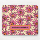 70's Geïnspireerde Retro Bloemenprint Muismat (Voorkant)