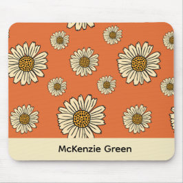 70's Geïnspireerde Retro Bloemenprint Muismat