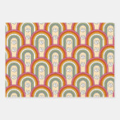 70's geïnspireerde Retro Floral geschenk wikkelbla Inpakpapier Vel (Voorkant 2)