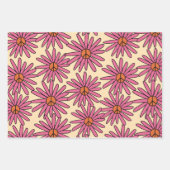 70's geïnspireerde Retro Floral geschenk wikkelbla Inpakpapier Vel (Voorkant)