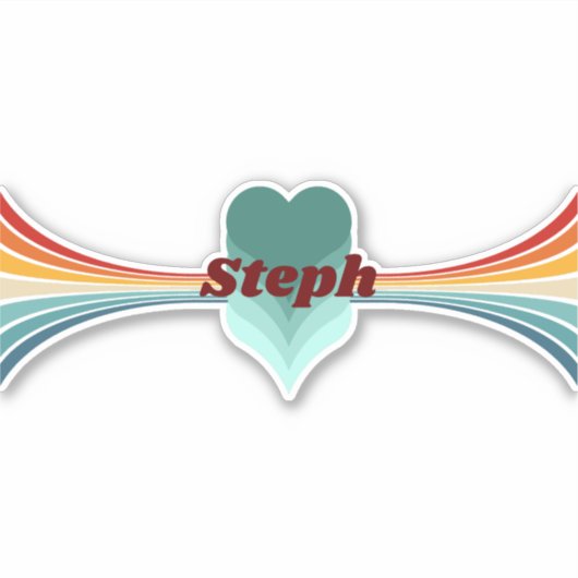 70s Geïnspireerde Retro Rainbow Stripes Sticker (Voorkant)