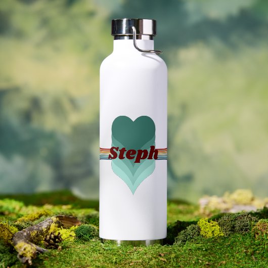 70s Geïnspireerde Retro Rainbow Stripes Sticker Waterfles (Buiten)