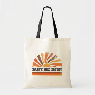 70s geïnspireerde retro zomer zonsondergang zonsop tote bag