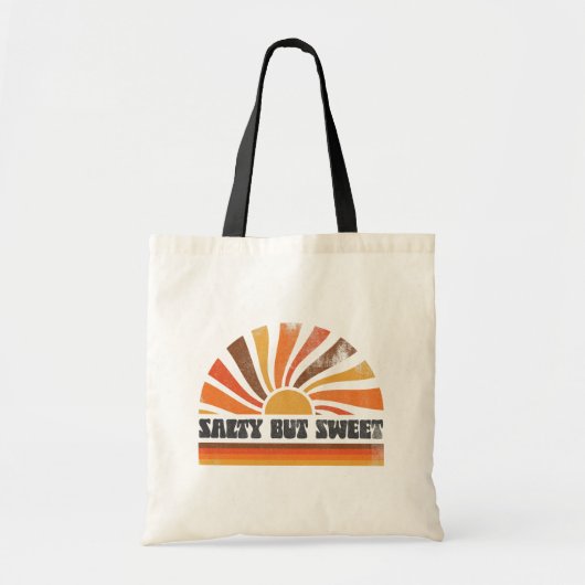 70s geïnspireerde retro zomer zonsondergang zonsop tote bag (Voorkant)